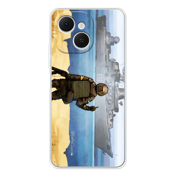 Чехол с принтом (Русский корабль...) для ТЕКНО Спарк 40С (AlphaPrint) – Російський корабель