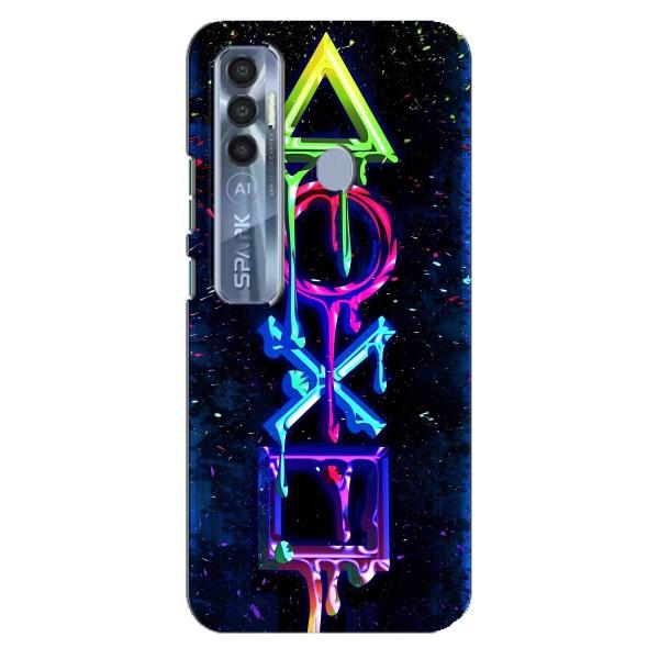 Чехлы с тематикой Киберспорт для TECNO Spark 7 Pro (VPrint) – Pleystation лого
