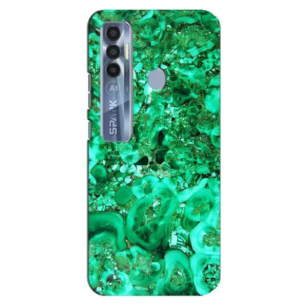 Мраморный чехол на TECNO Spark 7 Pro (VPrint) – Салатный Мрамор