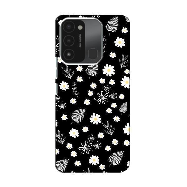 Чехлы с тематикой "ЦВЕТЫ" на TECNO Spark 8C – цветение на чорном