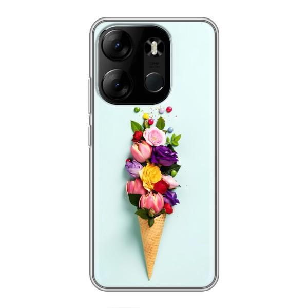 Чехлы с тематикой "ЦВЕТЫ" на Tecno Spark Go 2023 (BF7) – Цветок-мороженное