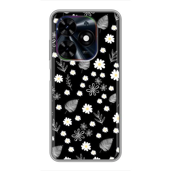 Чохли з тематикою "КВІТИ" на Tecno Spark Go 2024 (BG6) – цвітіння на чорному