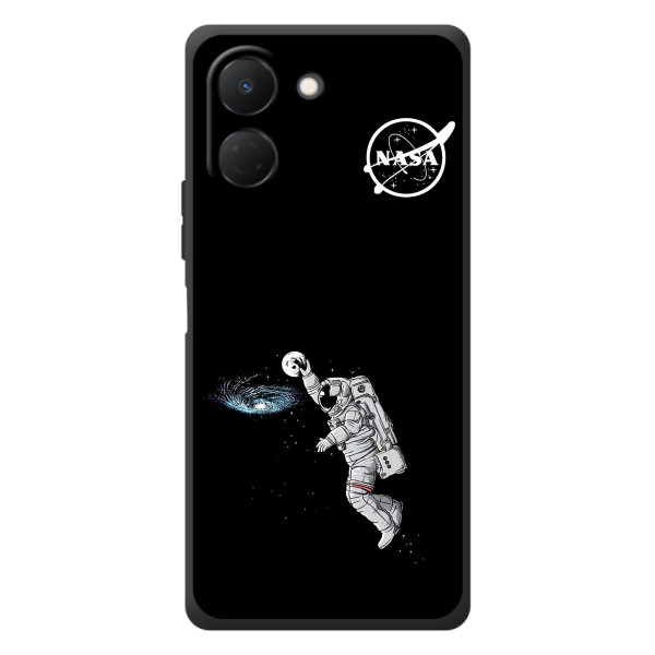 Силиконовый бампер с принтом "Наса" на TECNO Spark Go 3 – Космонавт баскетболист