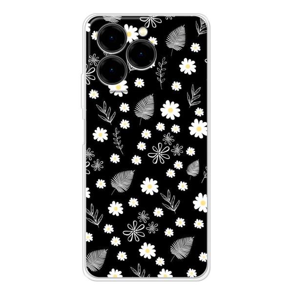 Чехлы с тематикой "ЦВЕТЫ" на Ulefone Note 20 Pro – цветение на чорном
