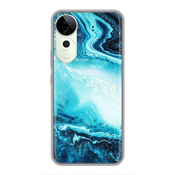 Мраморний чехол на Vivo T3 Ultra (VPrint) – Блакитний мрамор