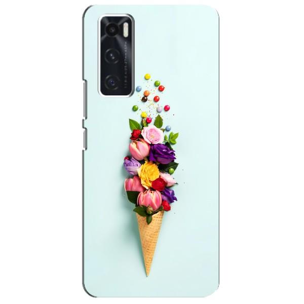 Чехлы с тематикой "ЦВЕТЫ" на ViVO V20 se – Цветок-мороженное