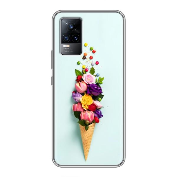 Чехлы с тематикой "ЦВЕТЫ" на Vivo V21 – Цветок-мороженное