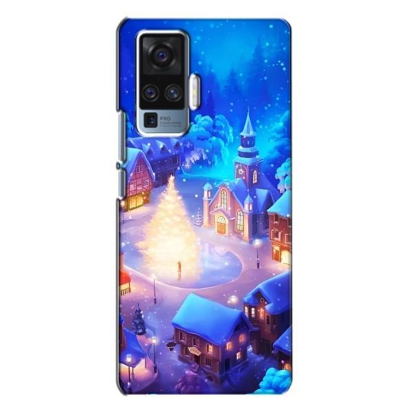 Рождественские Чехлы для Vivo X50 Pro (VPrint) – Рождественский город
