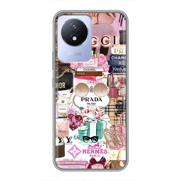 Чехол (Dior, Prada, YSL, Chanel) для Vivo Y02 – Бренды