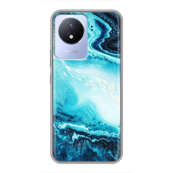 Мраморный чехол на Vivo Y02 (VPrint) – Голубой мрамор