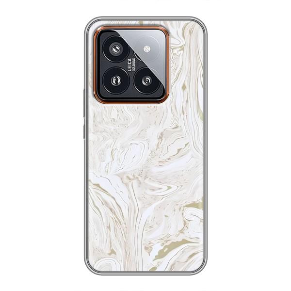 Мраморний чехол на Xiaomi 14 Pro (VPrint) – Білий мрамор