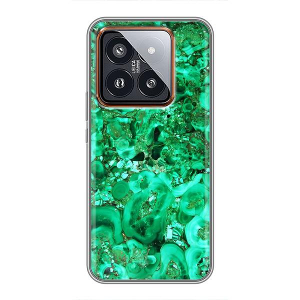 Мраморний чехол на Xiaomi 14 Pro (VPrint) – Салатовий Мрамор