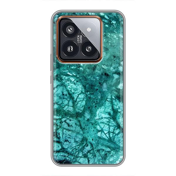 Мраморний чехол на Xiaomi 14 Pro (VPrint) – Зелений мрамор
