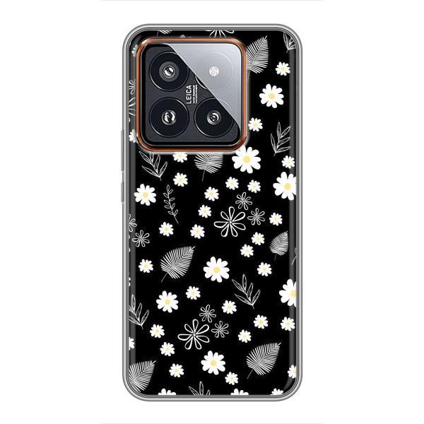 Чехлы с тематикой "ЦВЕТЫ" на Xiaomi 14 Pro – цветение на чорном