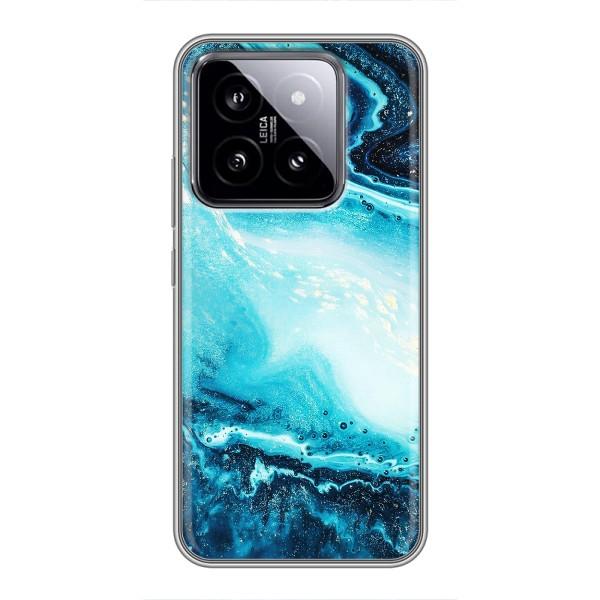 Мраморний чехол на Xiaomi 14 (VPrint) – Блакитний мрамор