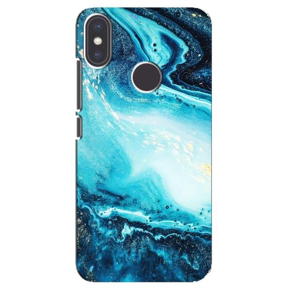 Мраморный чехол на Xiaomi Mi A2 (VPrint) – Голубой мрамор
