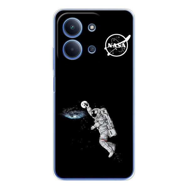 Силіконовый бампер з принтом "Наса" на Xiaomi Poco C85 – Космонавт баскетболіст