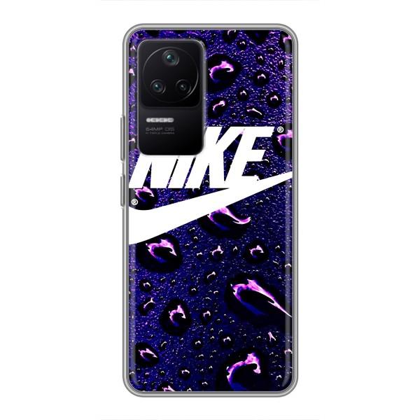 Чехол с логотипом Найк на Xiaomi POCO F4 (5G) – Найк на фиолетовом