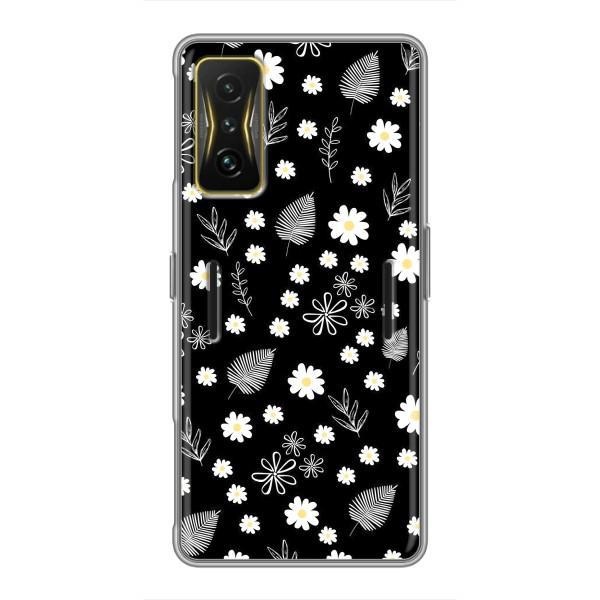 Чохли з тематикою "КВІТИ" на Xiaomi POCO F4 GT – цвітіння на чорному