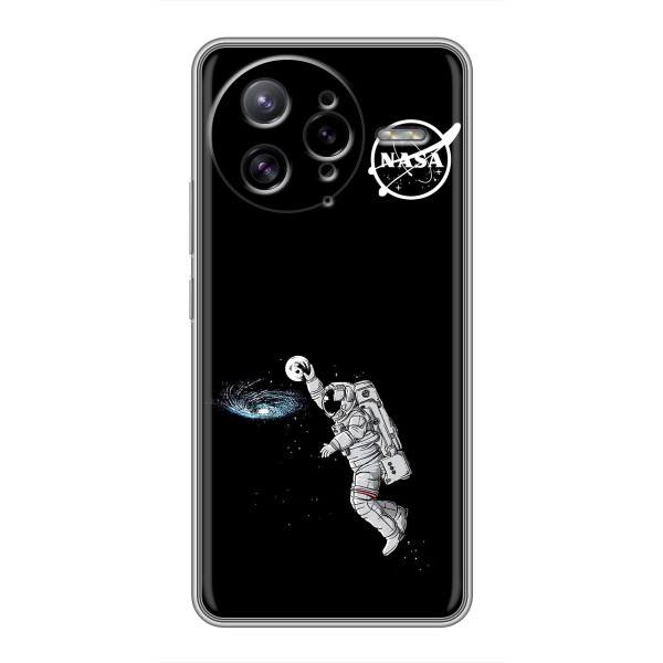 Силиконовый бампер с принтом "Наса" на Xiaomi POCO F7 Ultra – Космонавт баскетболист