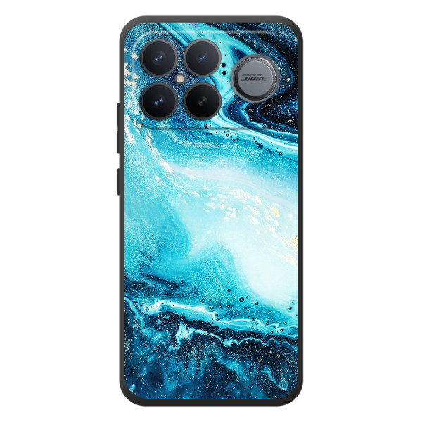 Мраморный чехол на Xiaomi Poco F8 Ultra (VPrint) – Голубой мрамор