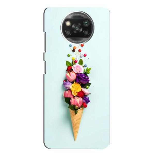 Чехлы с тематикой "ЦВЕТЫ" на Xiaomi POCO X3 – Цветок-мороженное