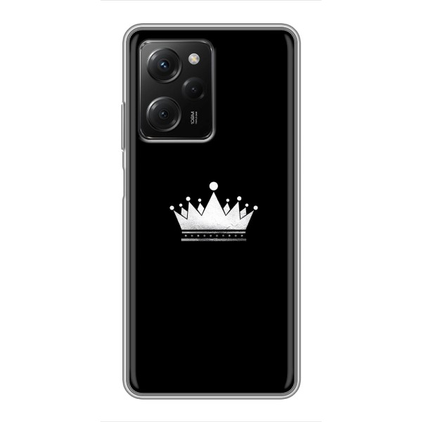 Чохол (Корона на чорному фоні) для Поко X5 про (5G) – Біла корона