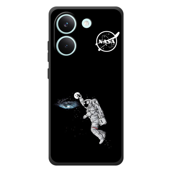 Силиконовый бампер с принтом "Наса" на Xiaomi Poco X8 Pro – Космонавт баскетболист