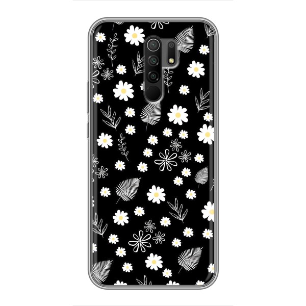 Чохли з тематикою "КВІТИ" на Xiaomi Redmi 9 – цвітіння на чорному