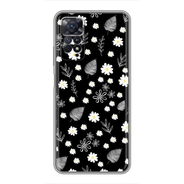 Чехлы с тематикой "ЦВЕТЫ" на Xiaomi Redmi Note 11 Pro – цветение на чорном