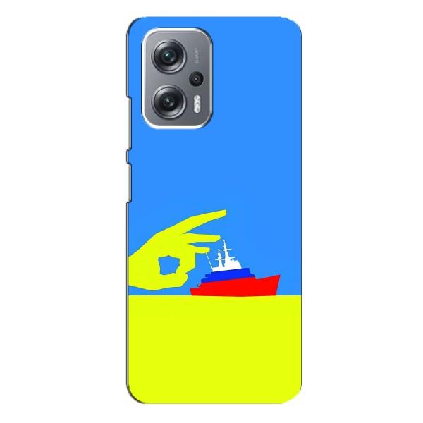 Чехол с принтом (Русский корабль...) для Редми Ноут 12 Про Плюс (AlphaPrint) – Щелбан кораблю