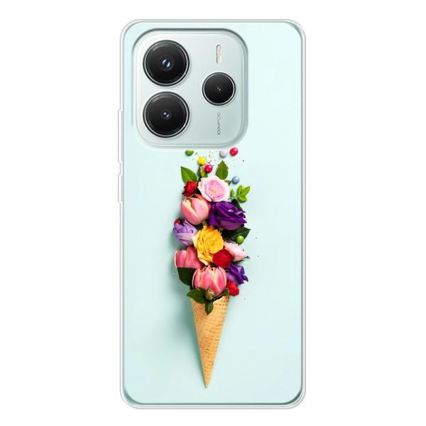 Чехлы с тематикой "ЦВЕТЫ" на Xiaomi Redmi Note 14 5G – Цветок-мороженное
