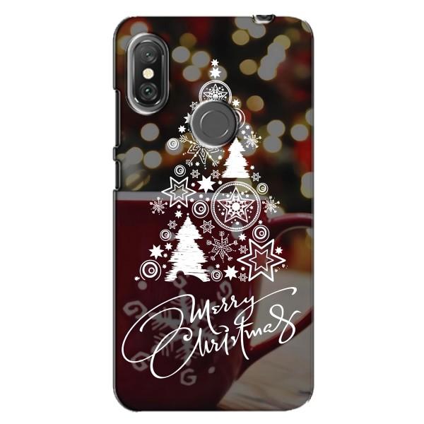Рождественские Чехлы для Xiaomi Redmi Note 6 Pro (VPrint) – Елочка узорная