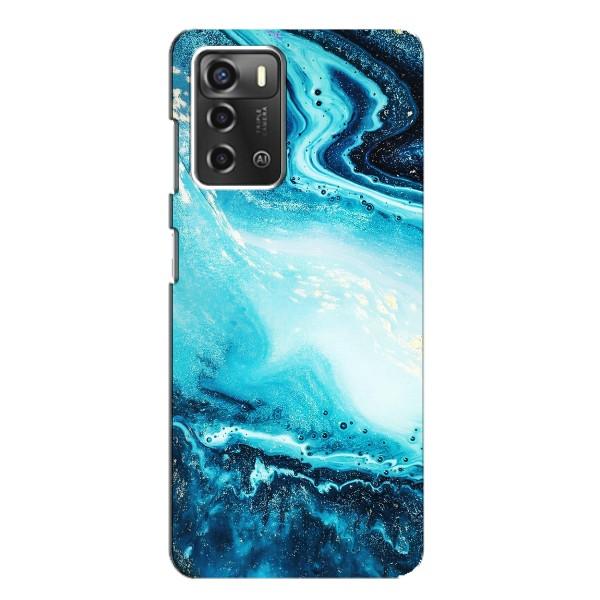 Мраморний чехол на ZTE Blade A52 (VPrint) – Блакитний мрамор