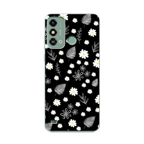 Чехлы с тематикой "ЦВЕТЫ" на ZTE Blade A53 – цветение на чорном