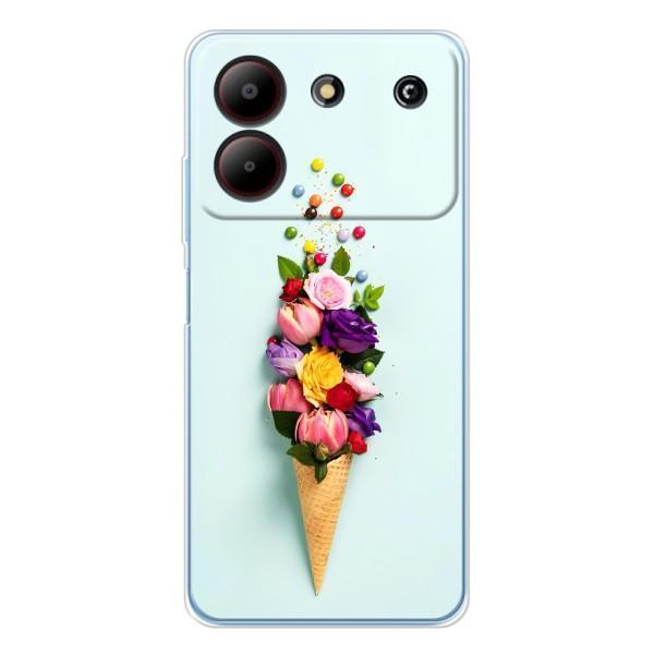 Чехлы с тематикой "ЦВЕТЫ" на ZTE Blade A54 – Цветок-мороженное