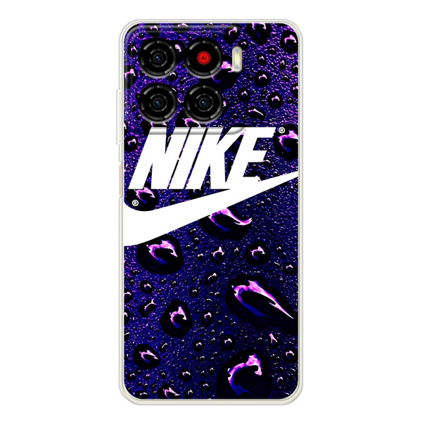 Чехол с логотипом Найк на ZTE Blade A56 – Найк на фиолетовом