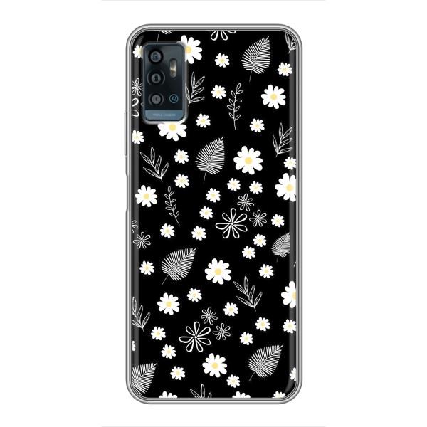 Чехлы с тематикой "ЦВЕТЫ" на ZTE Blade A71 – цветение на чорном