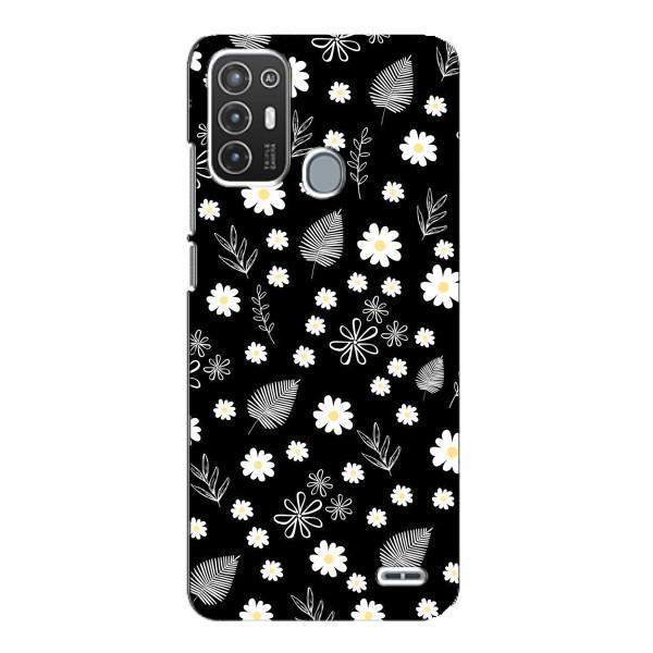 Чехлы с тематикой "ЦВЕТЫ" на ZTE Blade A72 – цветение на чорном