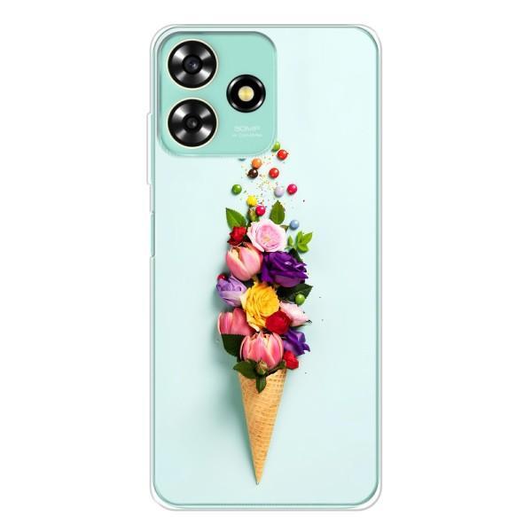 Чехлы с тематикой "ЦВЕТЫ" на ZTE Blade A73 – Цветок-мороженное