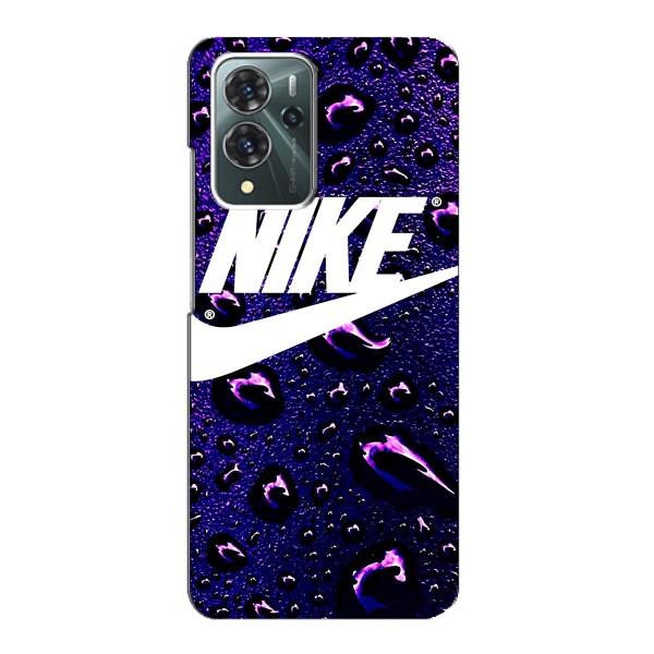 Чехол с логотипом Найк на ZTE Blade V40 Pro – Найк на фиолетовом