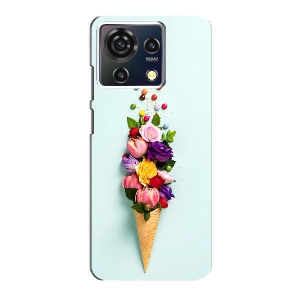 Чехлы с тематикой "ЦВЕТЫ" на ZTE Blade V50 Vita – Цветок-мороженное