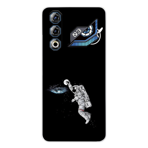 Силиконовый бампер с принтом "Наса" на ZTE Nubia Neo 3 GT – Космонавт баскетболист