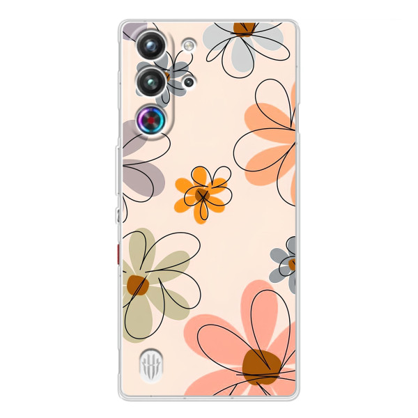 Чехол с цветочным принтом на ZTE Нюбия РедМаджик 10 Про – Разноцветные цветы