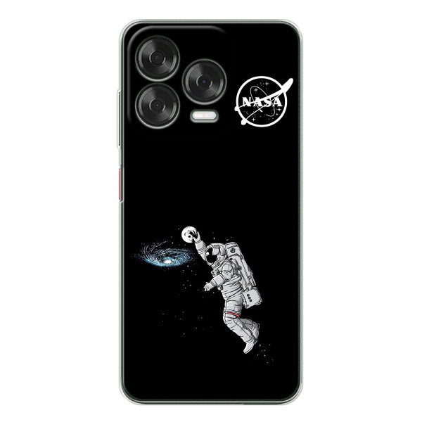 Силиконовый бампер с принтом "Наса" на ZTE Nubia V70 Design – Космонавт баскетболист