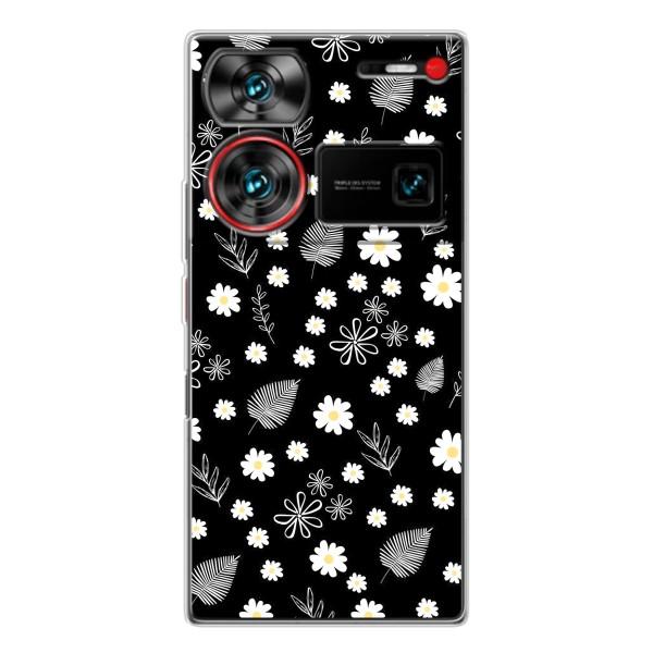 Чехлы с тематикой "ЦВЕТЫ" на ZTE Nubia Z60 Ultra – цветение на чорном