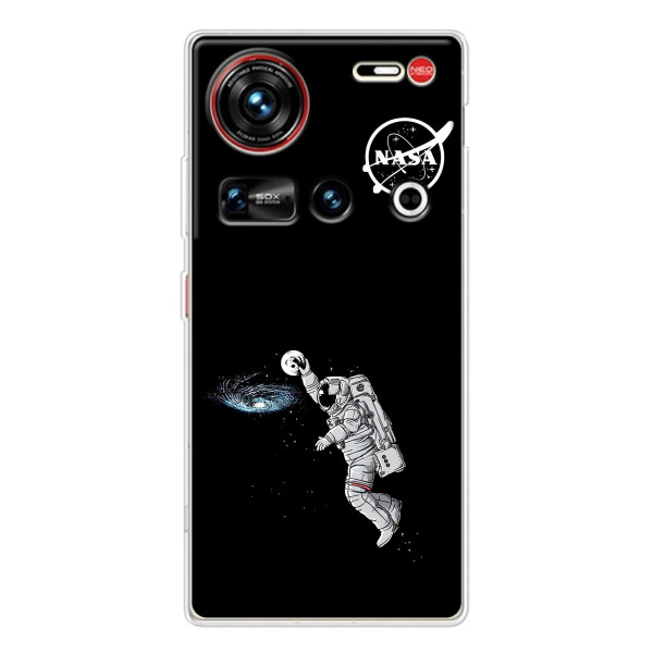 Силіконовый бампер з принтом "Наса" на ZTE Nubia Z70 Ultra – Космонавт баскетболіст