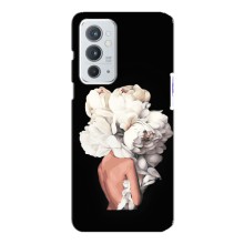 Чехлы (ART) Цветы на OnePlus 9RT (VPrint) (Белые цветы)