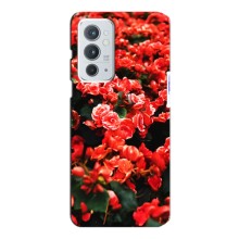 Чехлы с Цветами для OnePlus 9RT (VPrint) (Цветы красные)