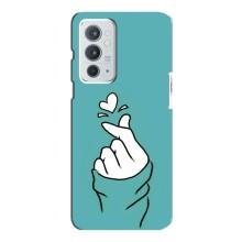 Чохол (Знак сердечка) для OnePlus 9RT – Сердечко на бірюзовому